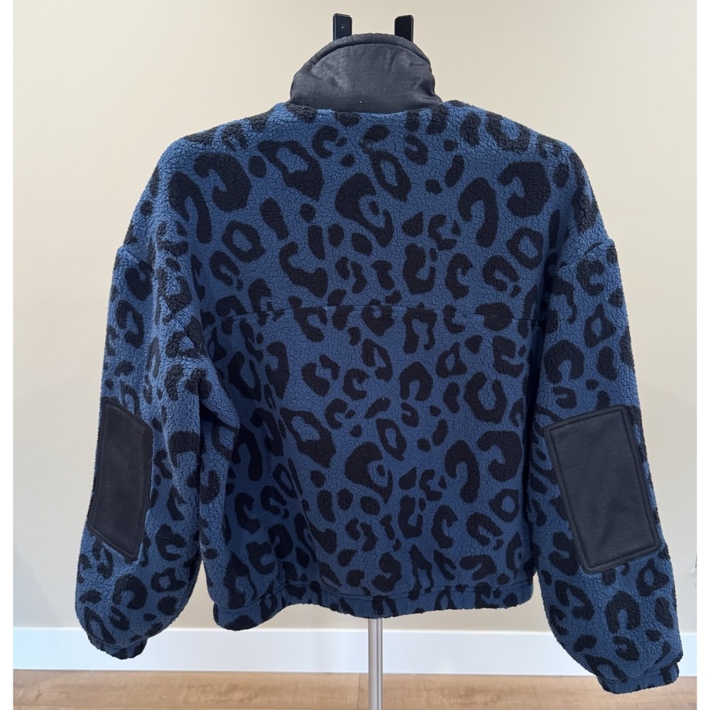 Sweaty‎ Betty Out Of The Woods Blue Black Size XS Leopard Full Zip Fleece Jacket - Picture 3 of 7